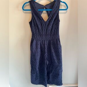 Vince Camuto Sleeveless Wide Leg Eyelet Jumpsuit